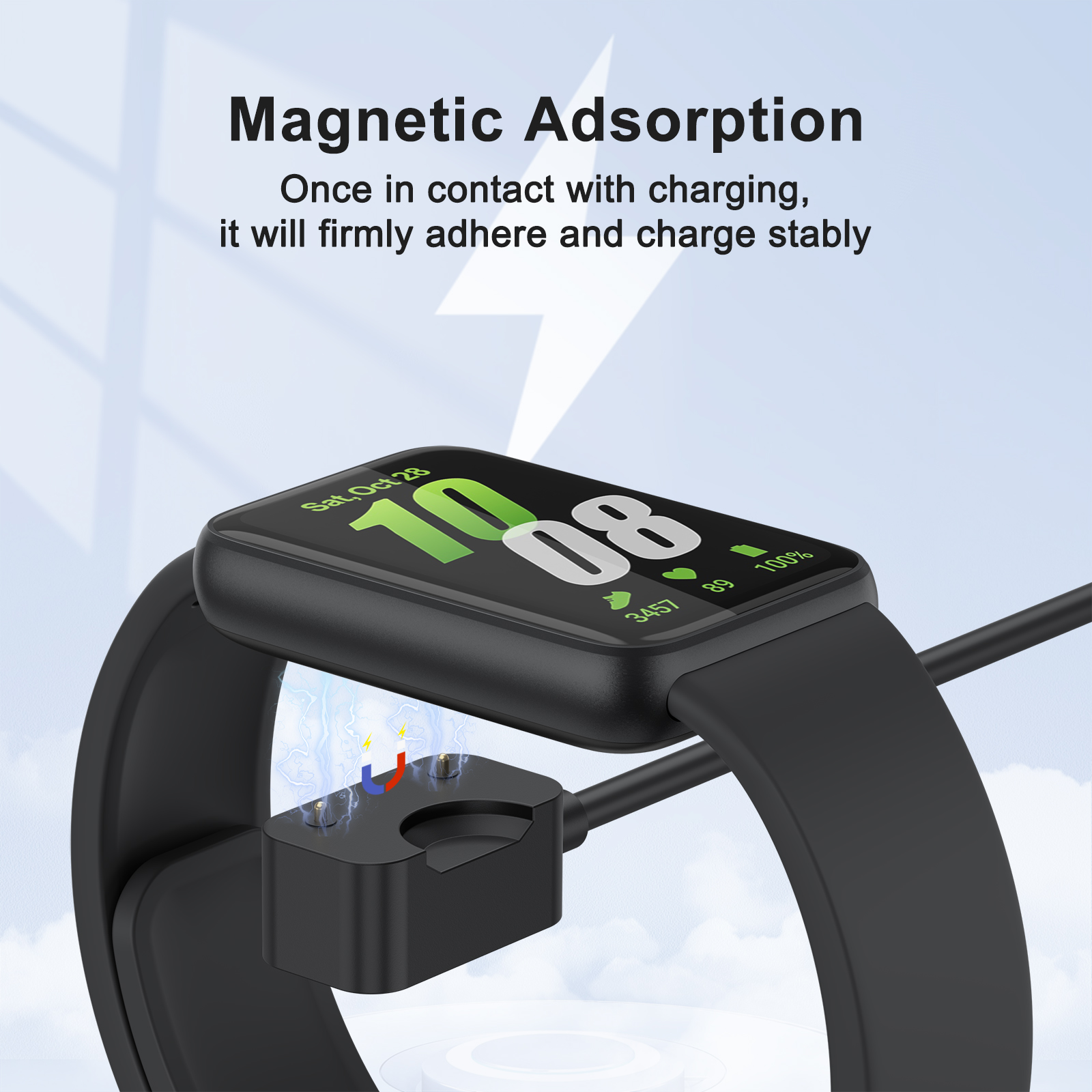 AliExpress 100 cm Magnetic Charging Cable for Galaxy Fit3, view 5