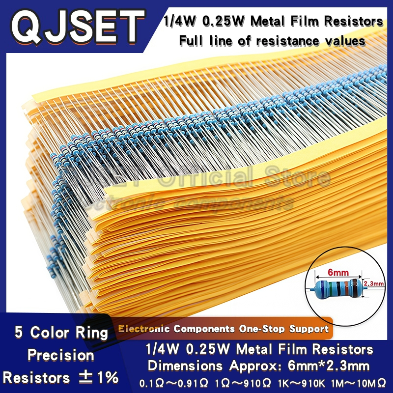 AliExpress Metal Film Resistor Assortment (1/4W, 100-Pack)