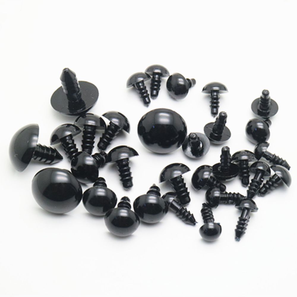 AliExpress 100pcs 10mm Eyeball Doll Accessories Black Plush Safety Eyes Amigurumi For Toys 6mm 8mm 12mm DIY Funny Toy Eyes Animal, view 2