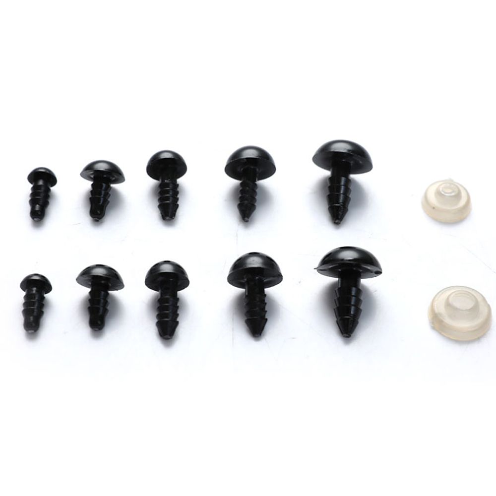 AliExpress 100pcs 10mm Eyeball Doll Accessories Black Plush Safety Eyes Amigurumi For Toys 6mm 8mm 12mm DIY Funny Toy Eyes Animal, view 3