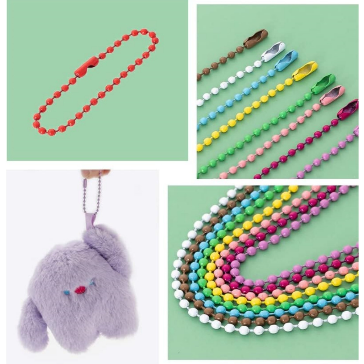 AliExpress 100-Piece 12 cm Bead Chains with Connectors, view 5