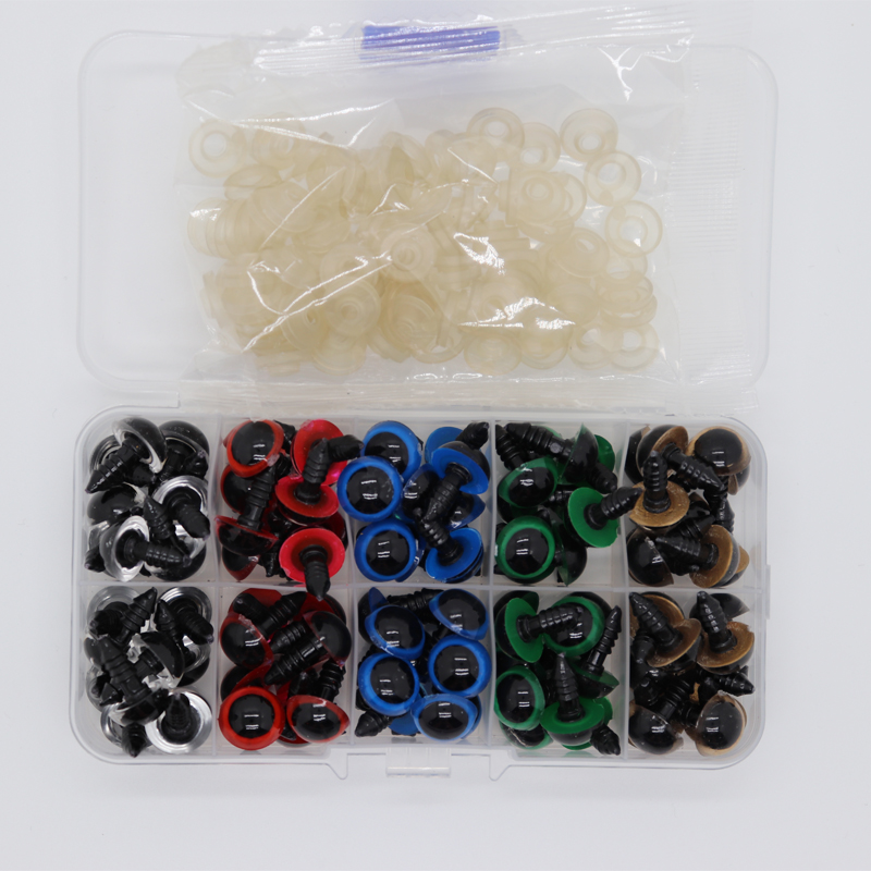 AliExpress 100pcs 5/6//7/8/9/10/12/14/18/20mm Plastic Safety Eyes For Toys Diy Mix Size Crochet Animal Eye For Doll toys  Accessories, view 5