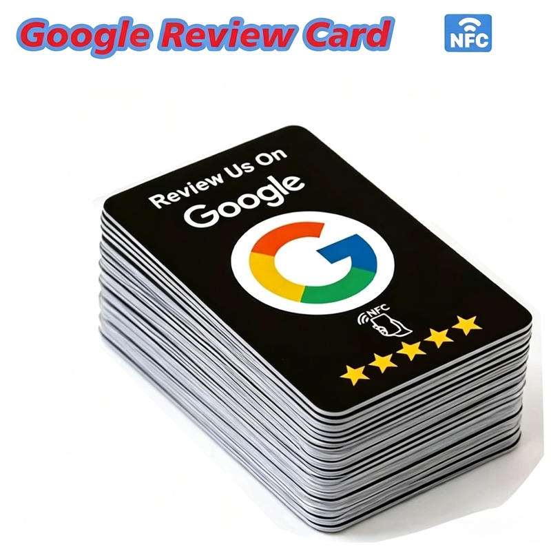 AliExpress 100Pcs Black Premium Wear‑Resistant Matte Finish Reusable Google Review Tap NFC Card Programmable NFC Tap Card User‑Friendly