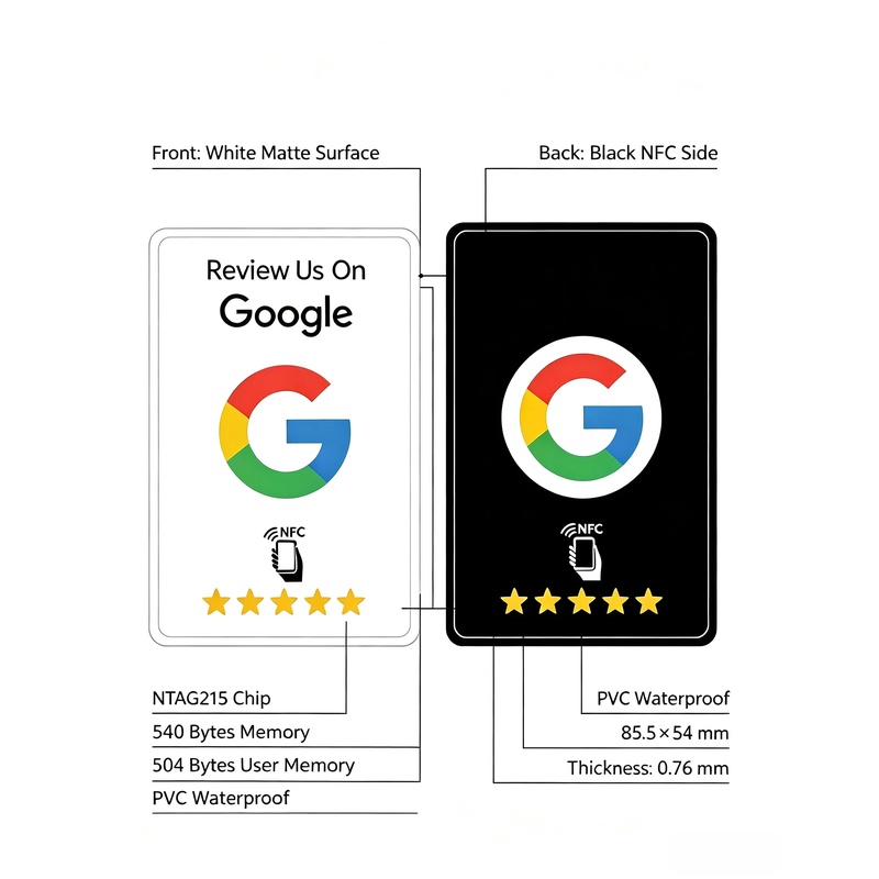 AliExpress 100Pcs Black Premium Wear‑Resistant Matte Finish Reusable Google Review Tap NFC Card Programmable NFC Tap Card User‑Friendly, view 3