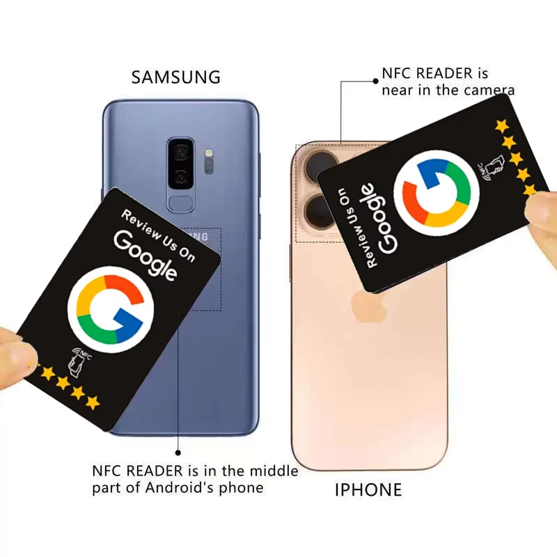 AliExpress 100Pcs Black Premium Wear‑Resistant Matte Finish Reusable Google Review Tap NFC Card Programmable NFC Tap Card User‑Friendly, view 5