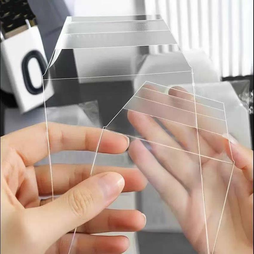 AliExpress 100PCS Clear Magnetic Card Holder Protective Film Hard Plastic Card Sleeves 35PT-100PT Waterproof Protector For Game Photo Cards, view 4
