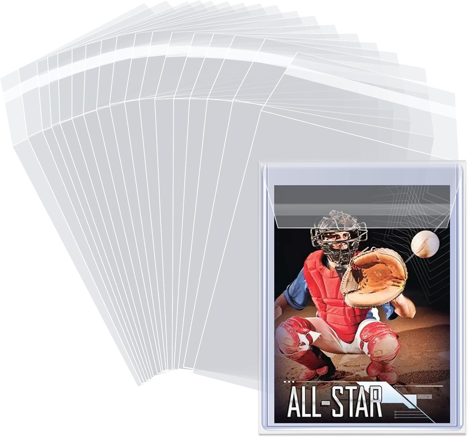 AliExpress 100PCS Clear Protective Sleeves Fit For 35PT-100PT Hard Plastic Card Holder For TCG Game Sports Baseball Trading Cards Protector, view 2