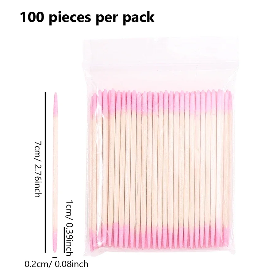 AliExpress 100Pcs Double-Ended Cotton Swabs Fine Pointed Tips for Nail Art Makeup Eyeliner Correction - Beauty Tools, view 6