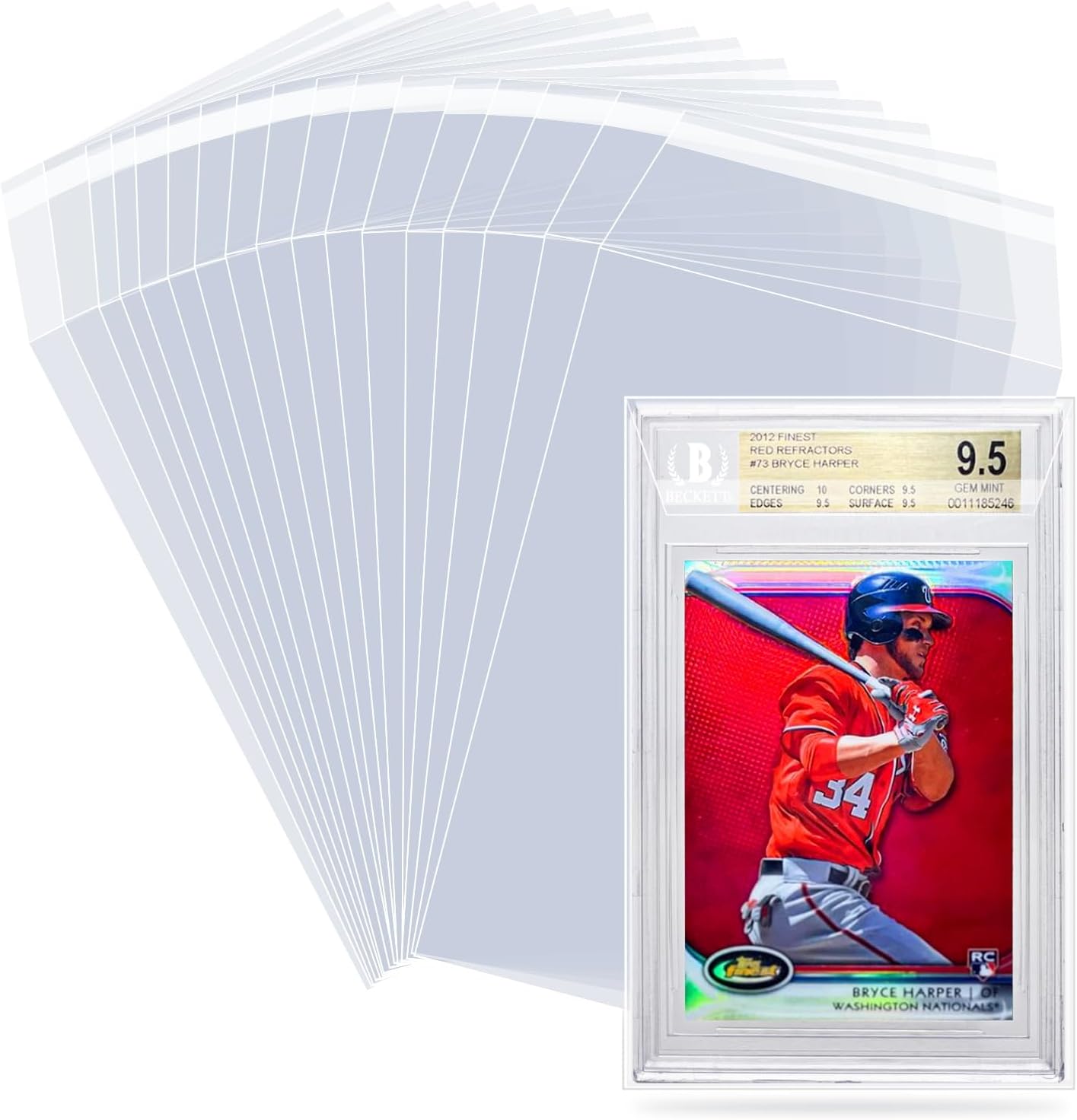 AliExpress 100pcs Game Card Sleeve Graded Sleeves Resealable Slabs Pro Collector Protector For Baseball Football Sports Cards, view 2
