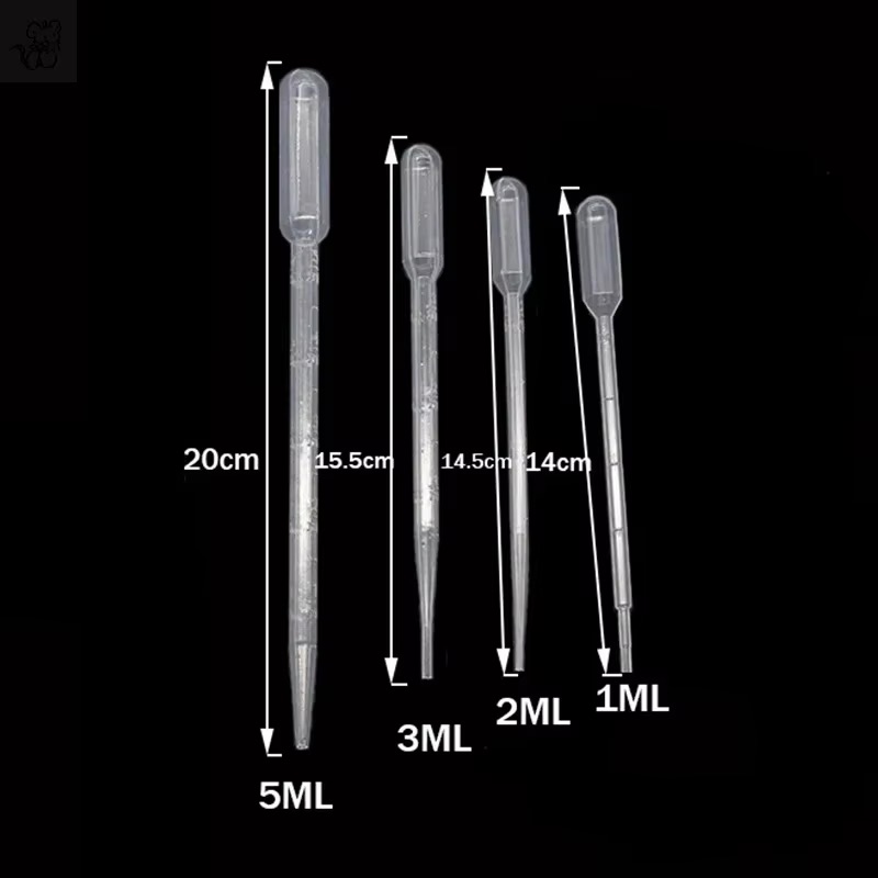 AliExpress 100Pcs Laboratory Pipettes Set 1ml 2ml 3ml 5ml Plastic Disposable Graduated Containers with Straw for Liquid Dropping Makeup Too, view 2