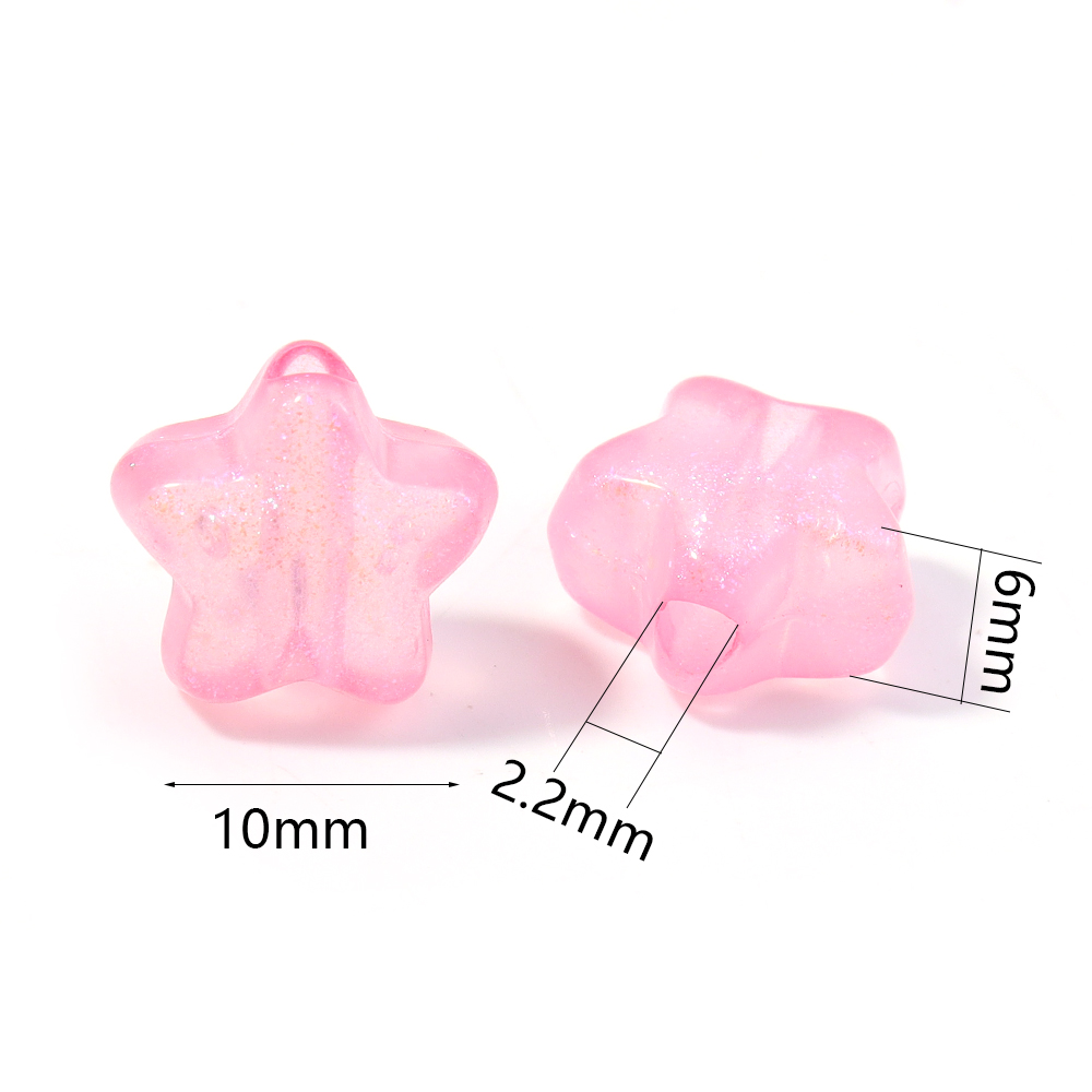 AliExpress 100-Piece 10 mm Mermaid Acrylic Star Beads, view 2