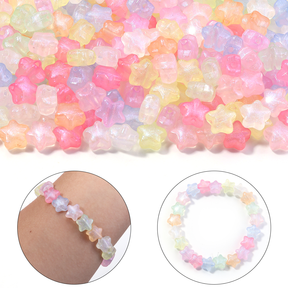 AliExpress 100-Piece 10 mm Mermaid Acrylic Star Beads, view 3