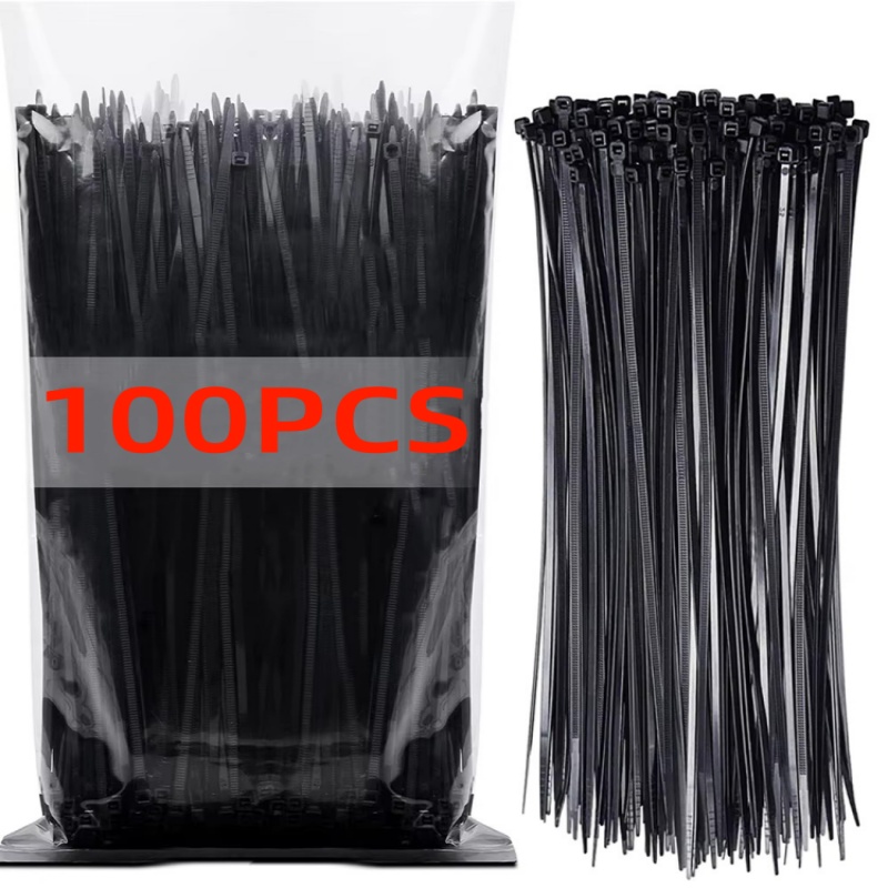 AliExpress 100Pcs Nylon Cable Ties Adjustable Self-locking Cord Ties Straps Fastening Loop Reusable Plastic Wire Ties For Home Office