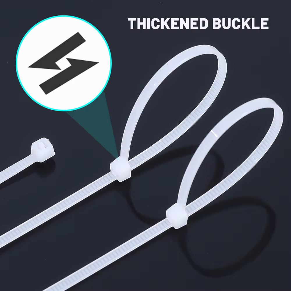 AliExpress 100Pcs Nylon Cable Ties Adjustable Self-locking Cord Ties Straps Fastening Loop Reusable Plastic Wire Ties For Home Office, view 3