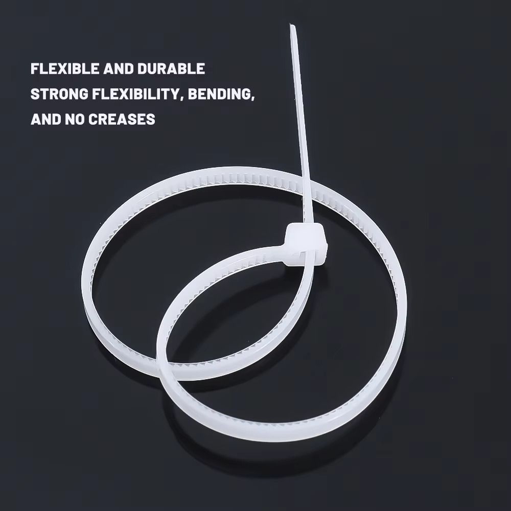 AliExpress 100Pcs Nylon Cable Ties Adjustable Self-locking Cord Ties Straps Fastening Loop Reusable Plastic Wire Ties For Home Office, view 4