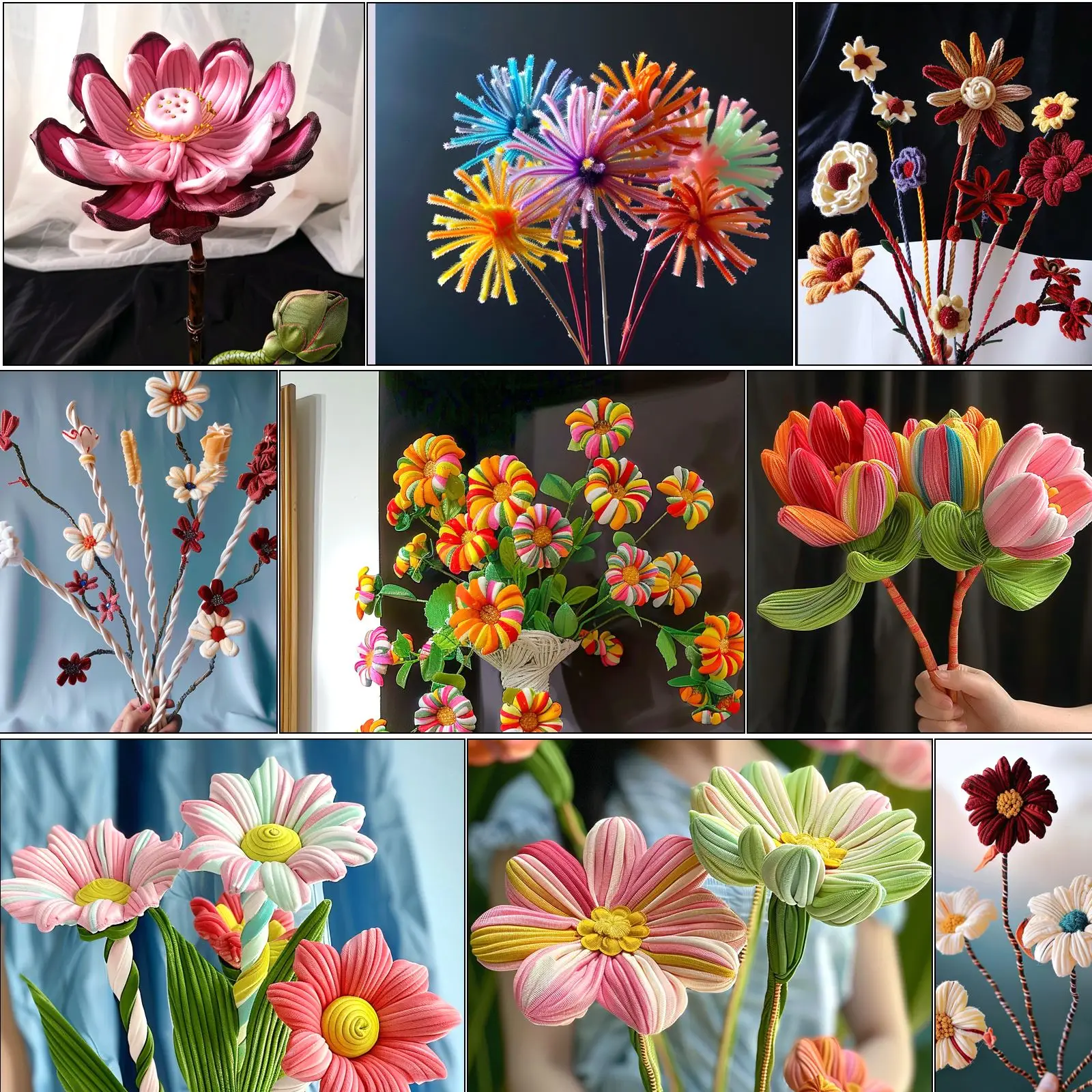 AliExpress 100pcs Plush Stick Twisting Bar Chenille Stems Wire Pipe Kids Toys DIY Strips Creative Hobby Material Stem Iron Felt Wires, view 6