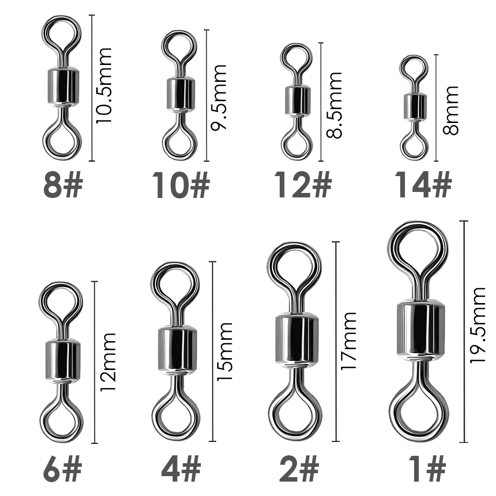 AliExpress Ball Bearing Barrel Fishing Swivels (100-Pack), view 2