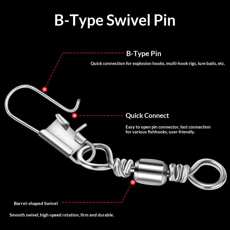 AliExpress Ball Bearing Fishing Swivels with Snaps (100-Pack), view 2
