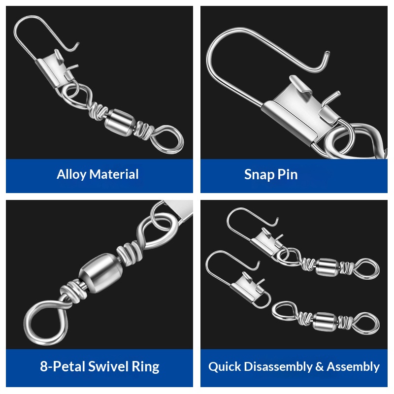 AliExpress Ball Bearing Fishing Swivels with Snaps (100-Pack), view 3