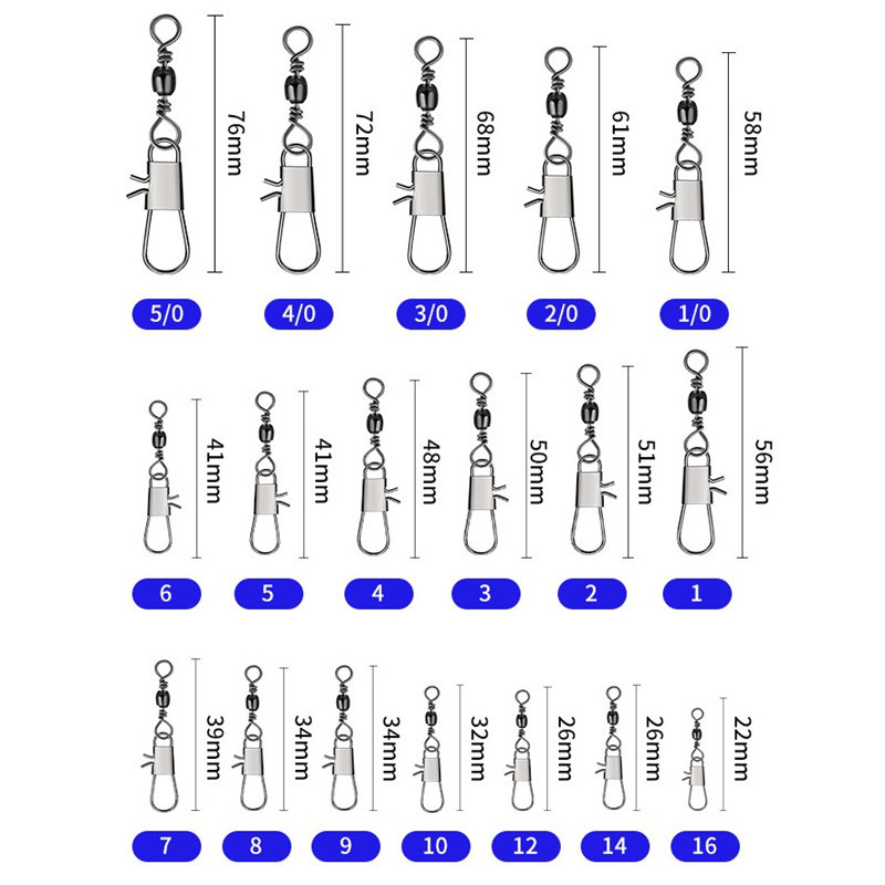 AliExpress Ball Bearing Fishing Swivels with Snaps (100-Pack), view 6