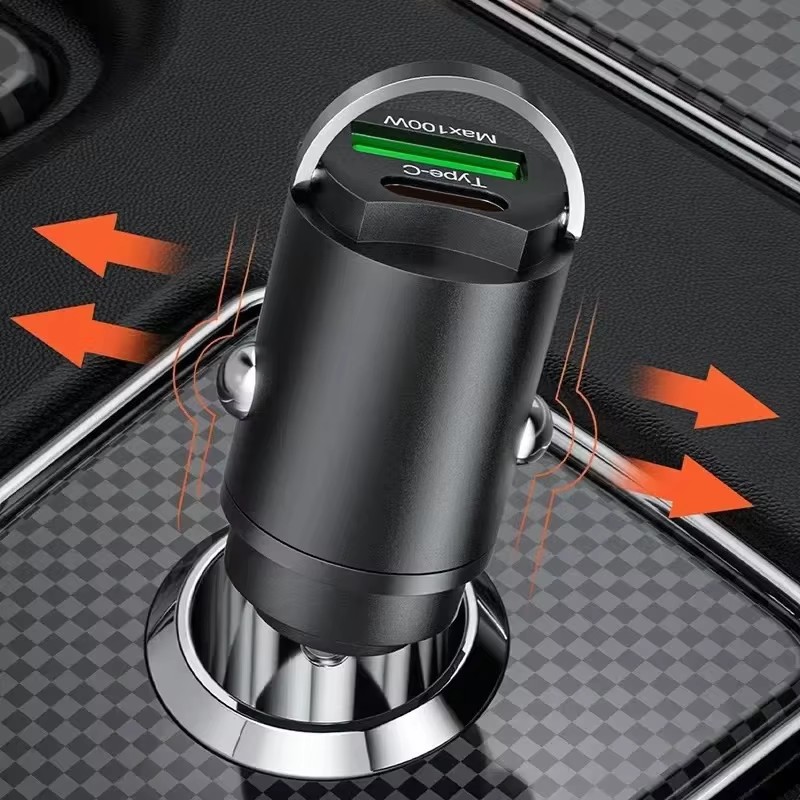 AliExpress 100W Mini Car Charger with Pull Ring, view 3