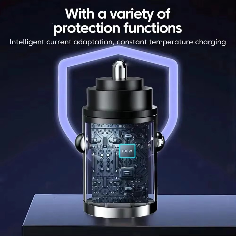 AliExpress 100W Mini Car Charger with Pull Ring, view 4