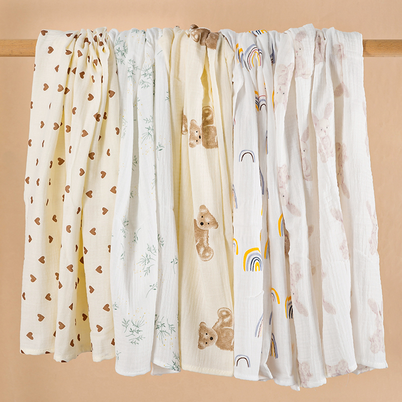 AliExpress 100X100cm Baby Receive Blanket for Newborn Cotton Muslin Swaddle Blanket Bedding Infant Bath Towel Baby Items Mother Kids, view 3