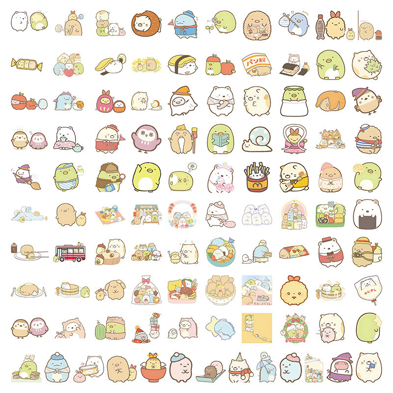 AliExpress 103PCS Cute Cartoon Waterproof Graffiti Stickers for Helmet Bicycle Hand Account Pencil Case Decals LanLanStickersWorld, view 2