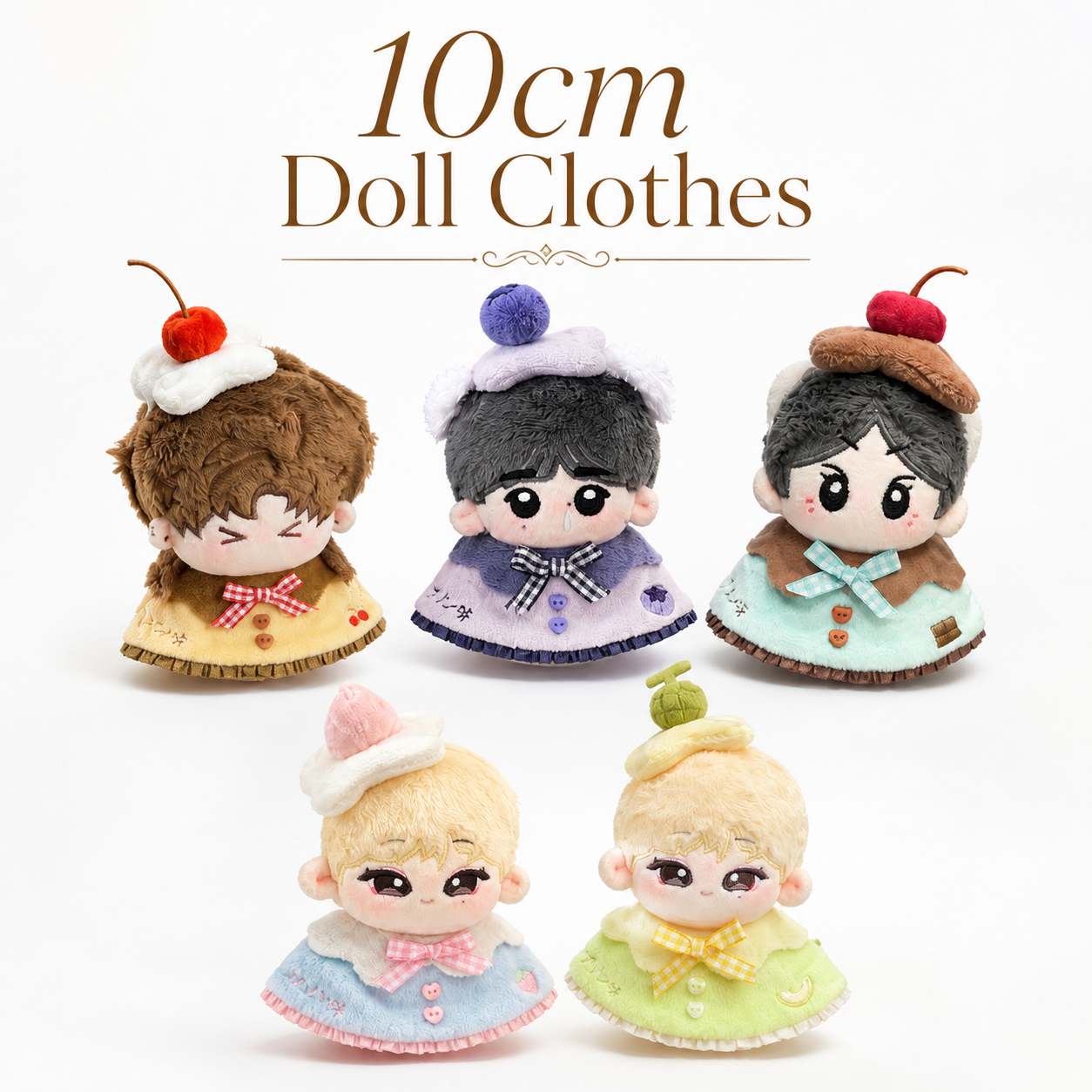 AliExpress 10cm Cotton Doll Clothing Set Caramel Strawberry Honeydew Pudding Series Doll Cloak Clothes Suitable For Various Doll Body Types