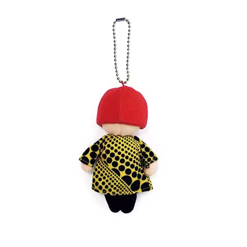 AliExpress 10cm New Yayoi Kusama humanoid Polka-dot No face Man keychain bag hanging decoration plush toy pendant, view 2