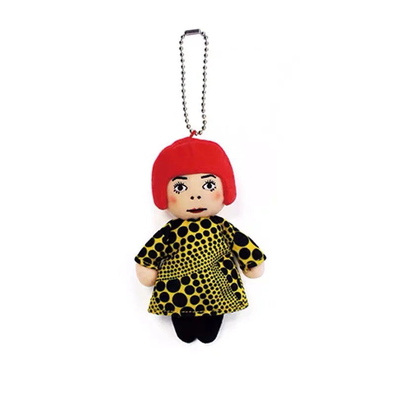 AliExpress 10cm New Yayoi Kusama humanoid Polka-dot No face Man keychain bag hanging decoration plush toy pendant, view 4