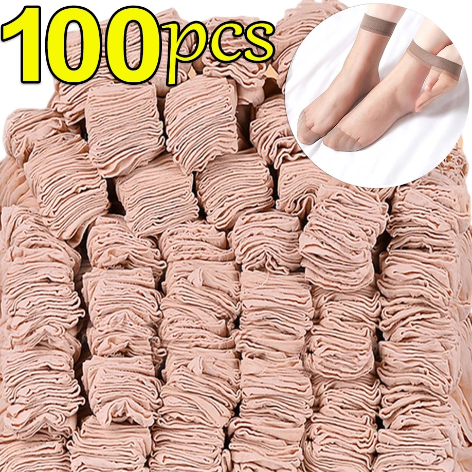 AliExpress Ultra-Thin Transparent Nylon Ankle Socks (10 to 50 Pairs)