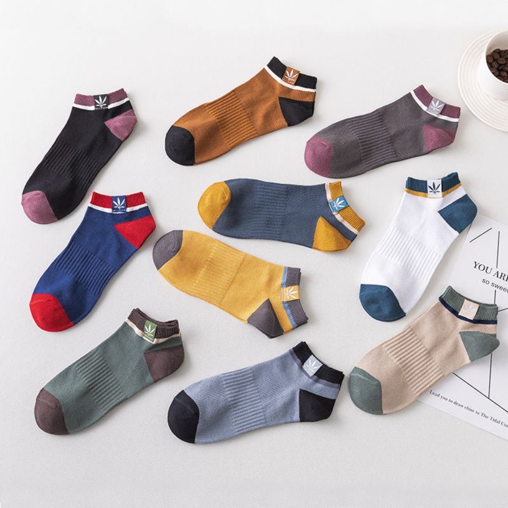 AliExpress 10Pairs Fashion Sports Men Socks Maple Leaf Absorb Sweat Low Cuff Socks Colorful Cotton Socks Women