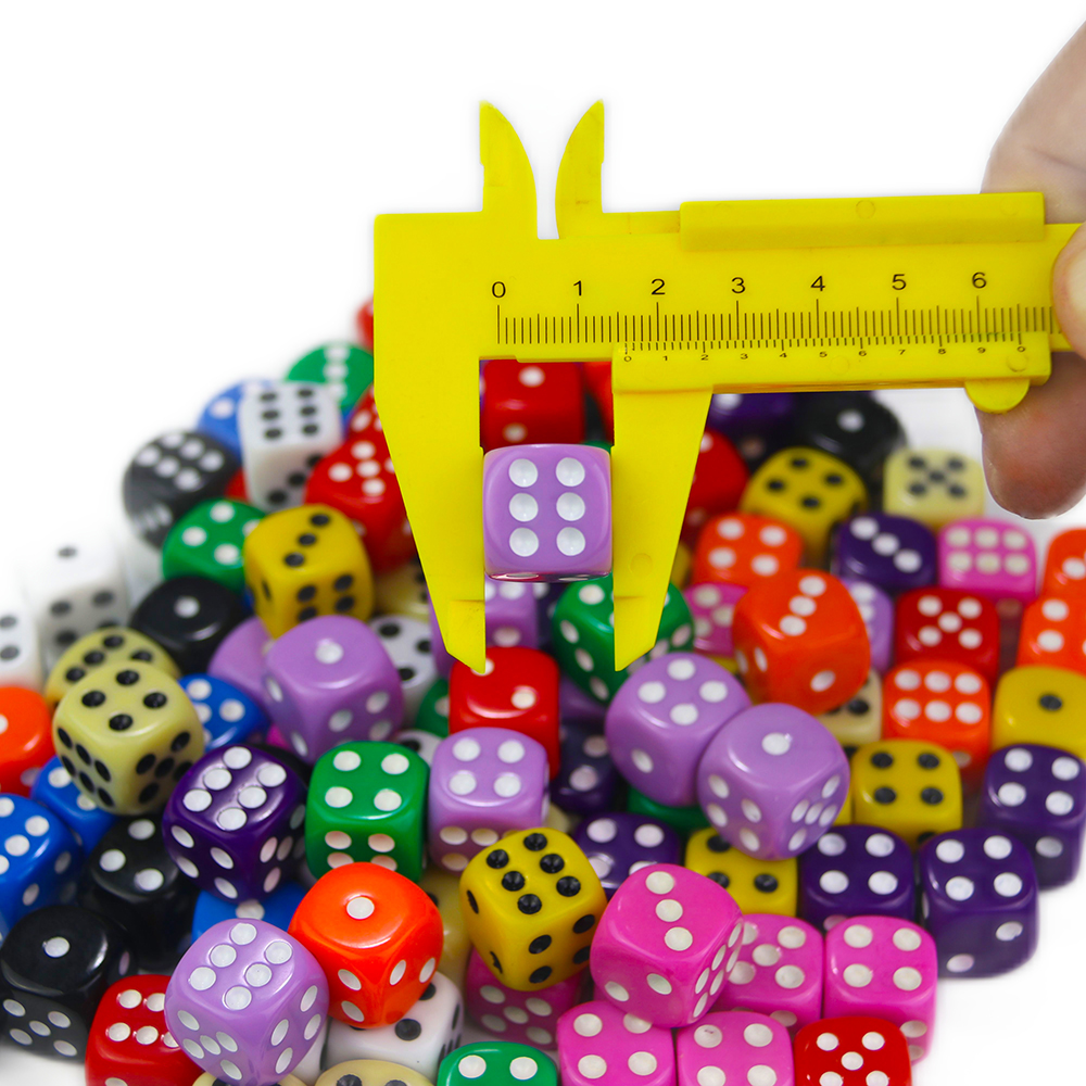AliExpress 10pcs 16mm D6 Dice 16mm Colorful Dice for DND RPG Board Game Bar Table Accessories, view 2