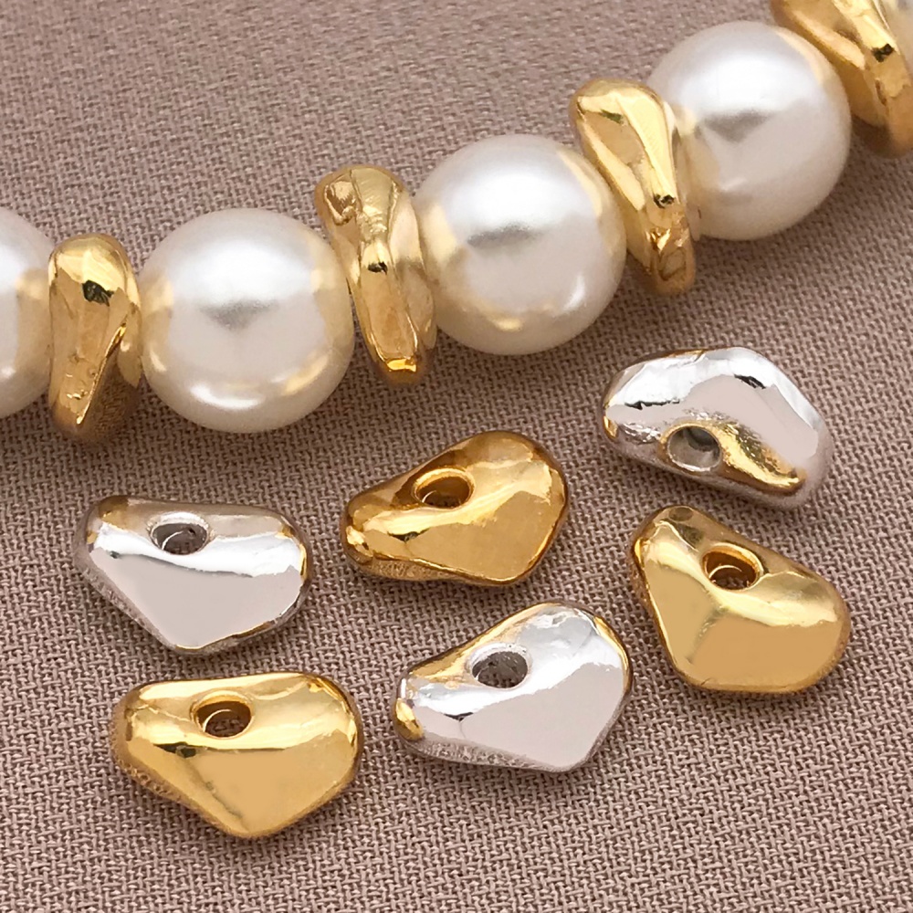 AliExpress 10-Piece Gold-Plated Irregular Spacer Beads, view 2