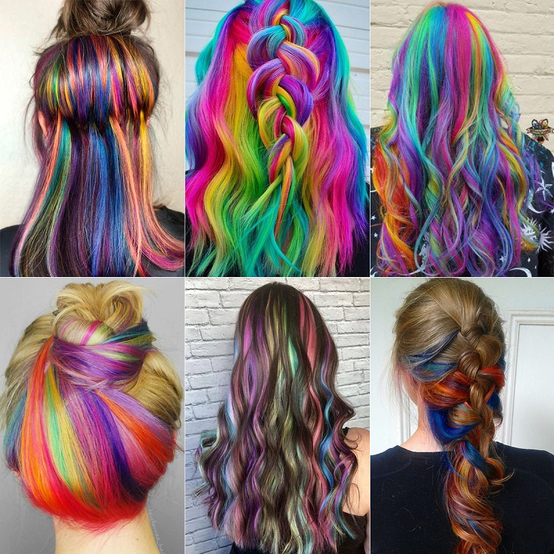 AliExpress 10pcs 22Inch Synthetic Long Straight Hair Extensions Clip in Colored Party Highlights Hairpieces for Women Kids Girls, view 6