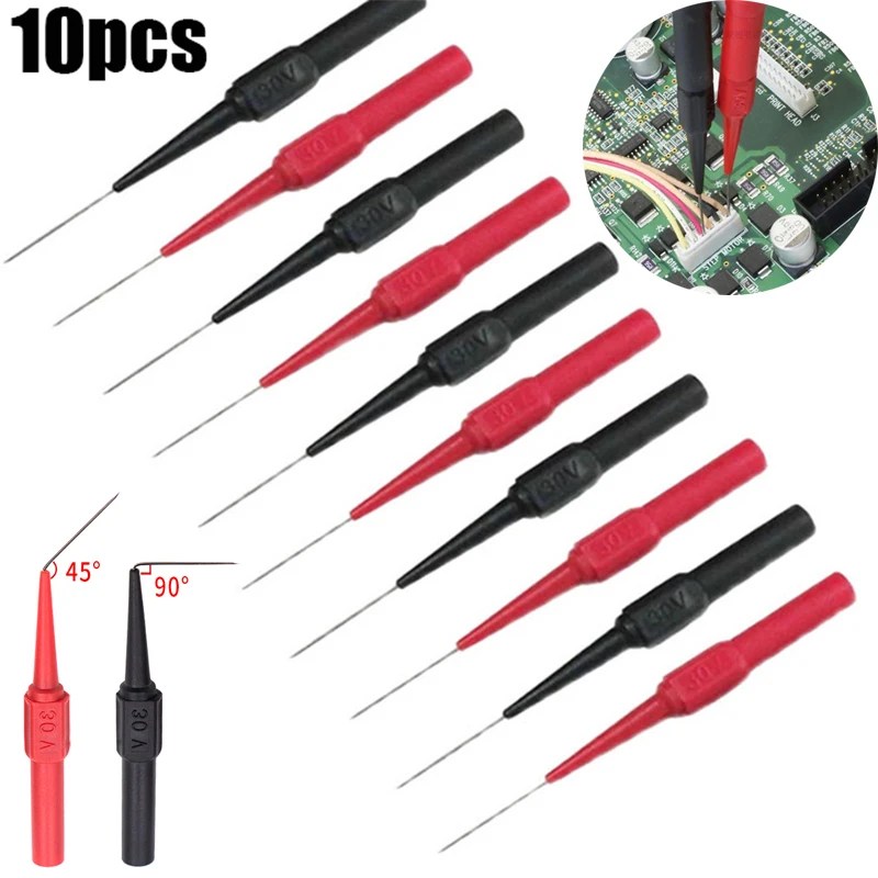 AliExpress 10Pcs 30V Diagnostic Tools Multimeter Test Lead Extention Back Piercing Needle Tip Probes Car Automotive Test Probe Kit 0.7MM
