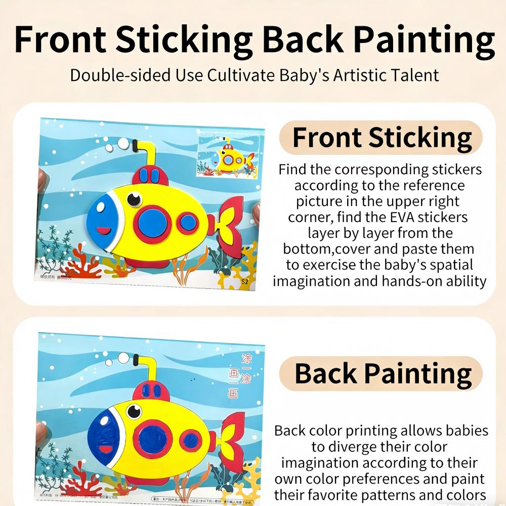 AliExpress 10Pcs 3D EVA Foam Sticker Set DIY Cartoon Animal Learning Education Painting Sticker Art Classroom Painting Puzzle Handicra, view 4