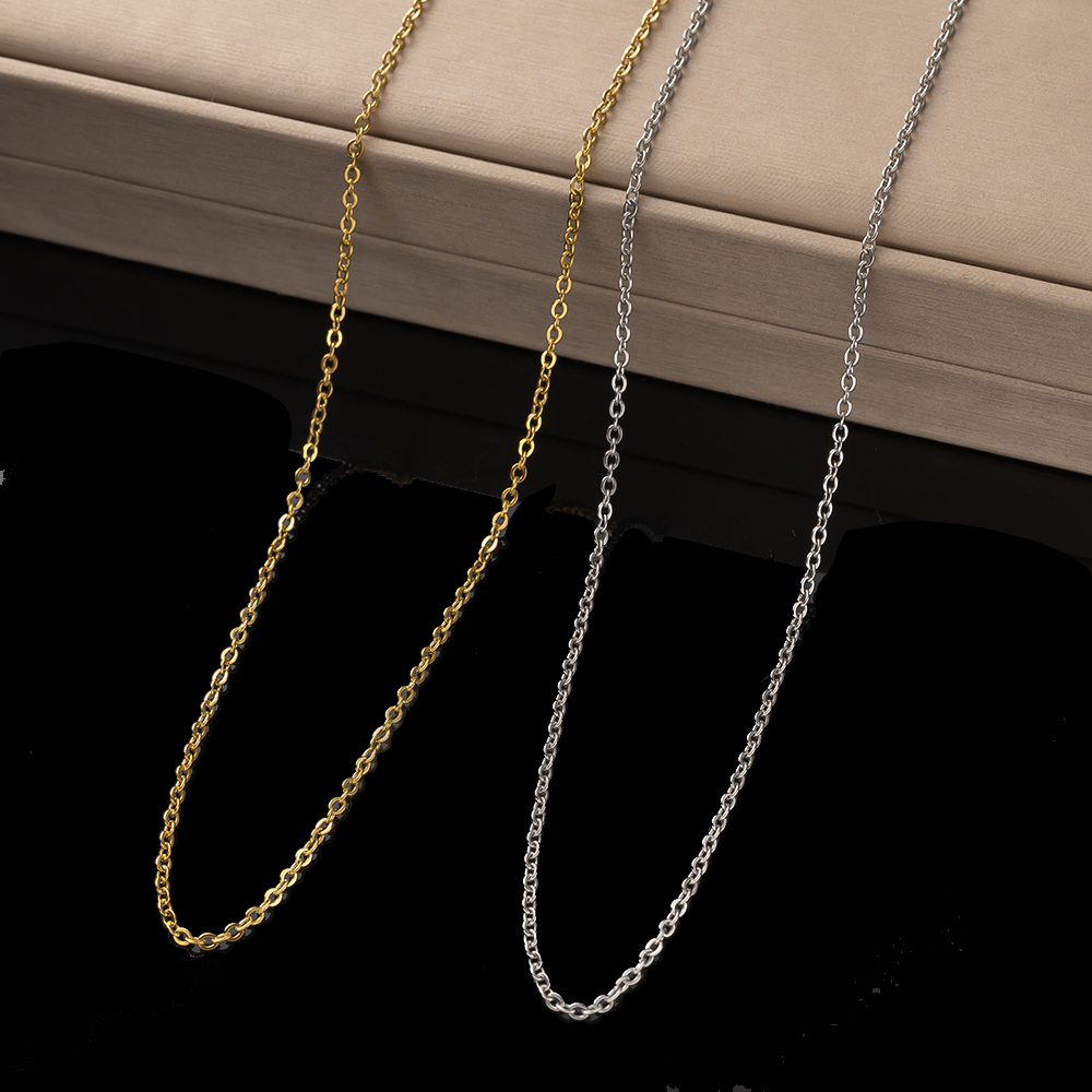 AliExpress 10-Piece Gold Stainless Steel Chain Necklaces (45 cm), view 2
