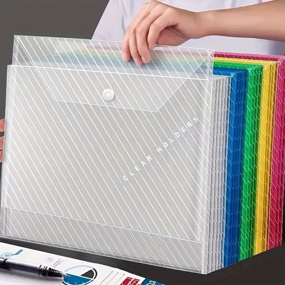 AliExpress 10Pcs A4 Transparent File Bag Plastic Documents Filing Storage Bag Student Organizer Information Pocket Folders Stationery New