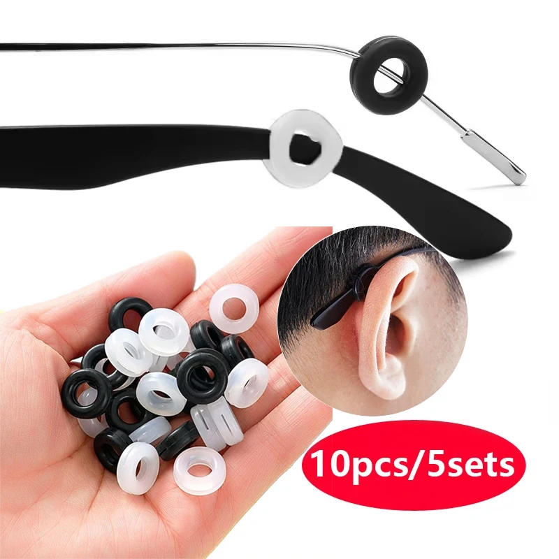 AliExpress 10pcs Anti-slip Silicone Ear Grip Glasses Eyeglasses Leg Ear Hook Stopper Bracket Fastener Accessories Temple Tip Eyewear Holder