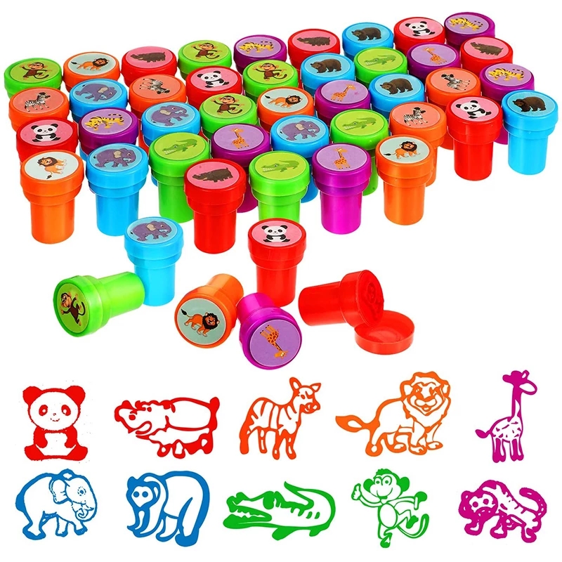 AliExpress 10pcs Assorted Stamps for Self-ink Stamps Toy Stamps Smiley Face Seal Scrapbooking DIY Painting Photo Album Decoration, view 2