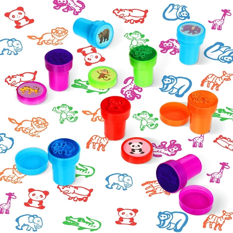 AliExpress 10pcs Assorted Stamps for Self-ink Stamps Toy Stamps Smiley Face Seal Scrapbooking DIY Painting Photo Album Decoration, view 3