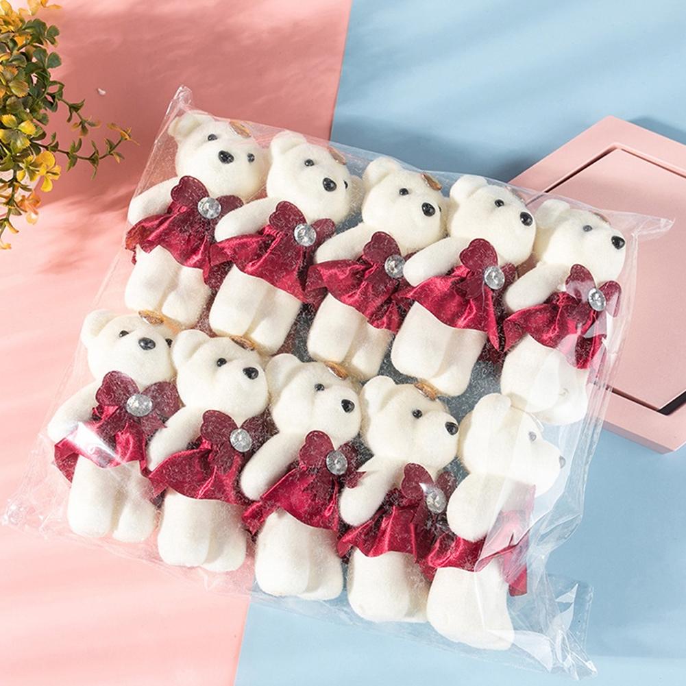 AliExpress 10pcs/Bag Bouquet Bear Ice Cream Diamond Bear Valentines Day Gift For Wedding Bouquet Cute Bear For Beautiful Flower Gift Decor, view 2