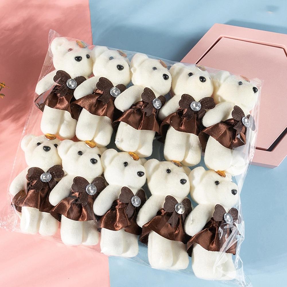 AliExpress 10pcs/Bag Bouquet Bear Ice Cream Diamond Bear Valentines Day Gift For Wedding Bouquet Cute Bear For Beautiful Flower Gift Decor, view 3