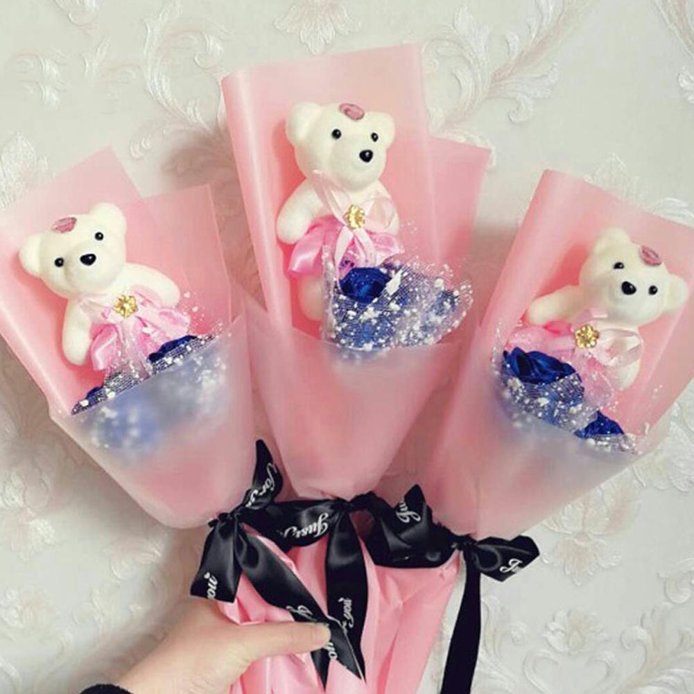 AliExpress 10pcs/Bag Bouquet Bear Ice Cream Diamond Bear Valentines Day Gift For Wedding Bouquet Cute Bear For Beautiful Flower Gift Decor, view 6