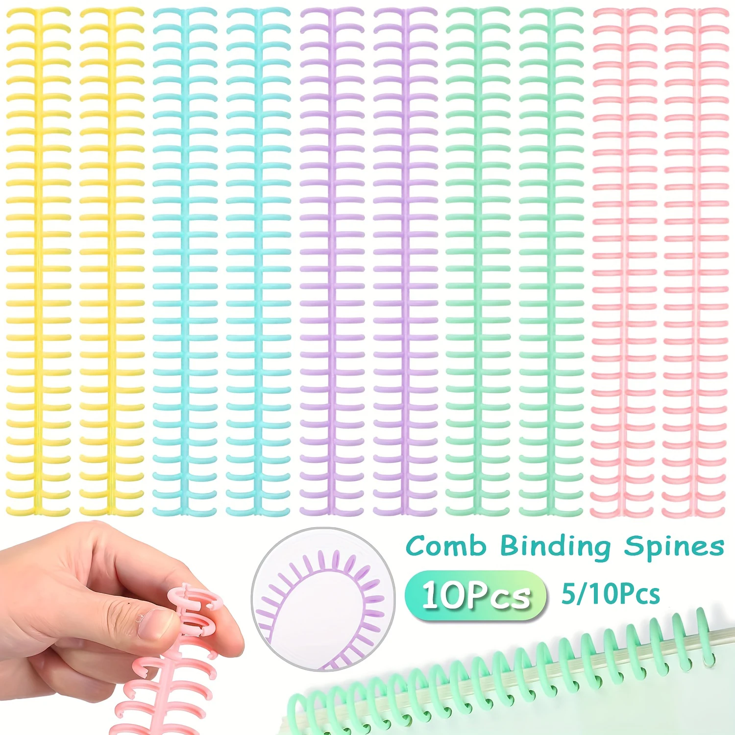 AliExpress 10-Piece Plastic Comb Binding Spines (30 Rings), view 2