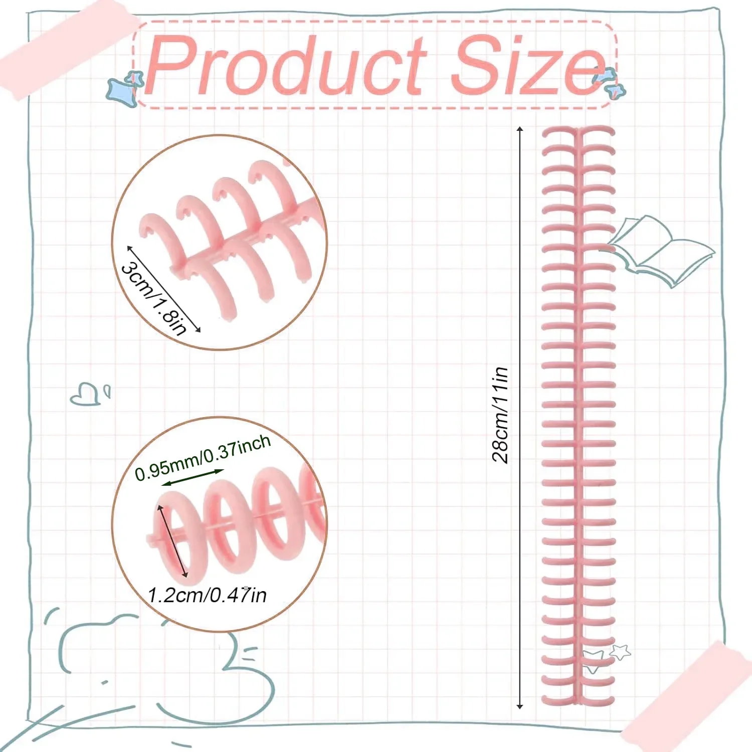 AliExpress 10-Piece Plastic Comb Binding Spines (30 Rings), view 5