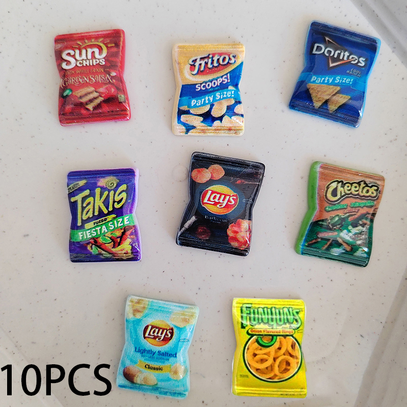 AliExpress 10Pcs Dollhouse Simulation Potato Chips Dollhouse Mini Snack Food Decorations Dolls House Accessories Pretend Play Toys