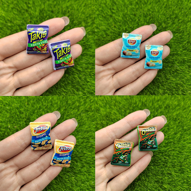 AliExpress 10Pcs Dollhouse Simulation Potato Chips Dollhouse Mini Snack Food Decorations Dolls House Accessories Pretend Play Toys, view 4